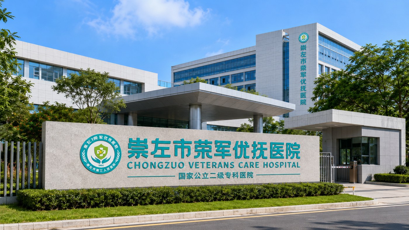 崇左市复退军人医院户外形象标识应用